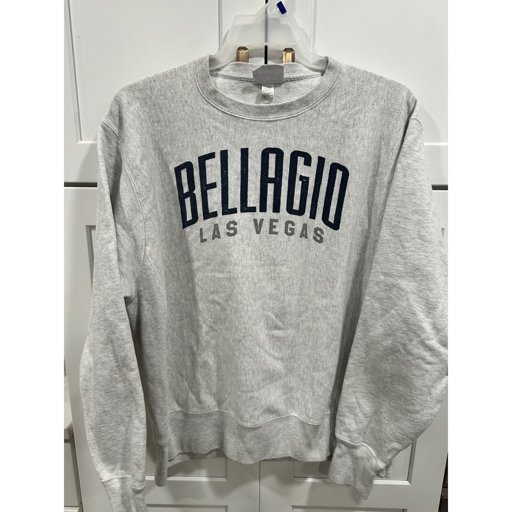 Champion Reverse Weave Bellagio Las‎ Vegas Grey Sweatshirt Crewneck L
